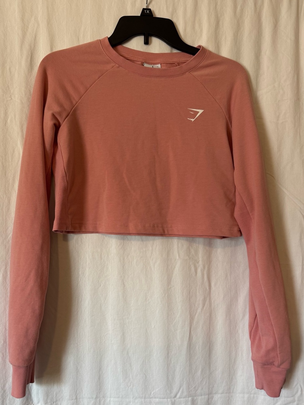 Gymshark Pink Cropped Long Sleeve Top – Small